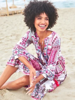 Strandkleider|heine Druck-Kleid champagner-pink-bedruckt