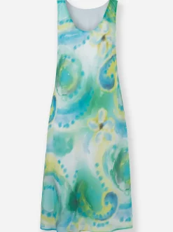 Kleider|heine Druckkleid grasgrün-aqua-bedruckt