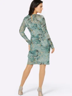 Abendkleider| Druckkleid kalkmint-bedruckt