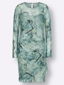 Abendkleider| Druckkleid kalkmint-bedruckt