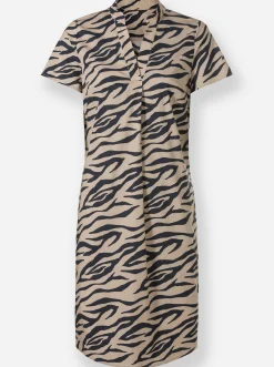 Kleider|heine Druckkleid im Zebra-Stil beige-schwarz-bedruckt
