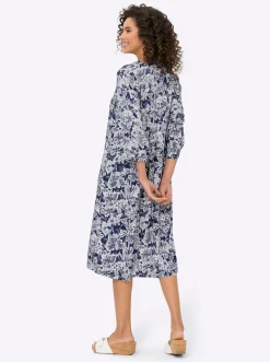 Kleider|heine Druckkleid in Modal-Webqualität marine-ecru-bedruckt