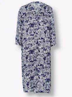 Kleider|heine Druckkleid in Modal-Webqualität marine-ecru-bedruckt