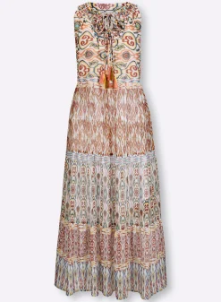 Kleider|heine Druckkleid in Stufenform papaya-khaki-bedruckt