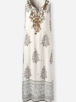 Kleider|heine Druckkleid mit blickdichtem Futter ecru-sand-gemustert