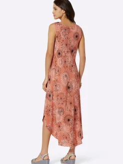 Strandkleider|Kleider| Druckkleid mit Blüten-Muster, figurumspielend papaya-graphit-bedruckt