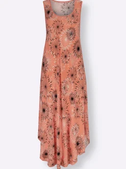 Strandkleider|Kleider| Druckkleid mit Blüten-Muster, figurumspielend papaya-graphit-bedruckt