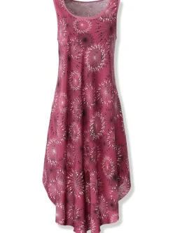 Kleider| Druckkleid mit Blüten-Muster, figurumspielend beere-graphit-bedruckt