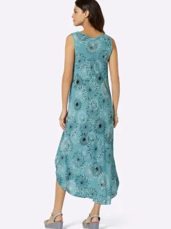 Strandkleider|Kleider| Druckkleid mit Blüten-Muster, figurumspielend ozean-graphit-bedruckt