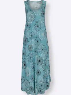 Strandkleider|Kleider| Druckkleid mit Blüten-Muster, figurumspielend ozean-graphit-bedruckt