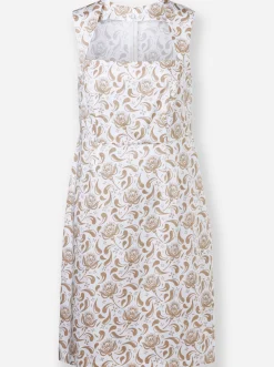 Kleider|heine Druckkleid mit Carree-Ausschnitt beige-weiß-bedruckt