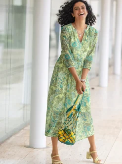 Kleider| Druckkleid mit Viskose-Futter pistazie-mint-bedruckt