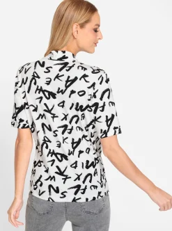 Shirts|heine Druck-Shirt weiß-schwarz-bedruckt