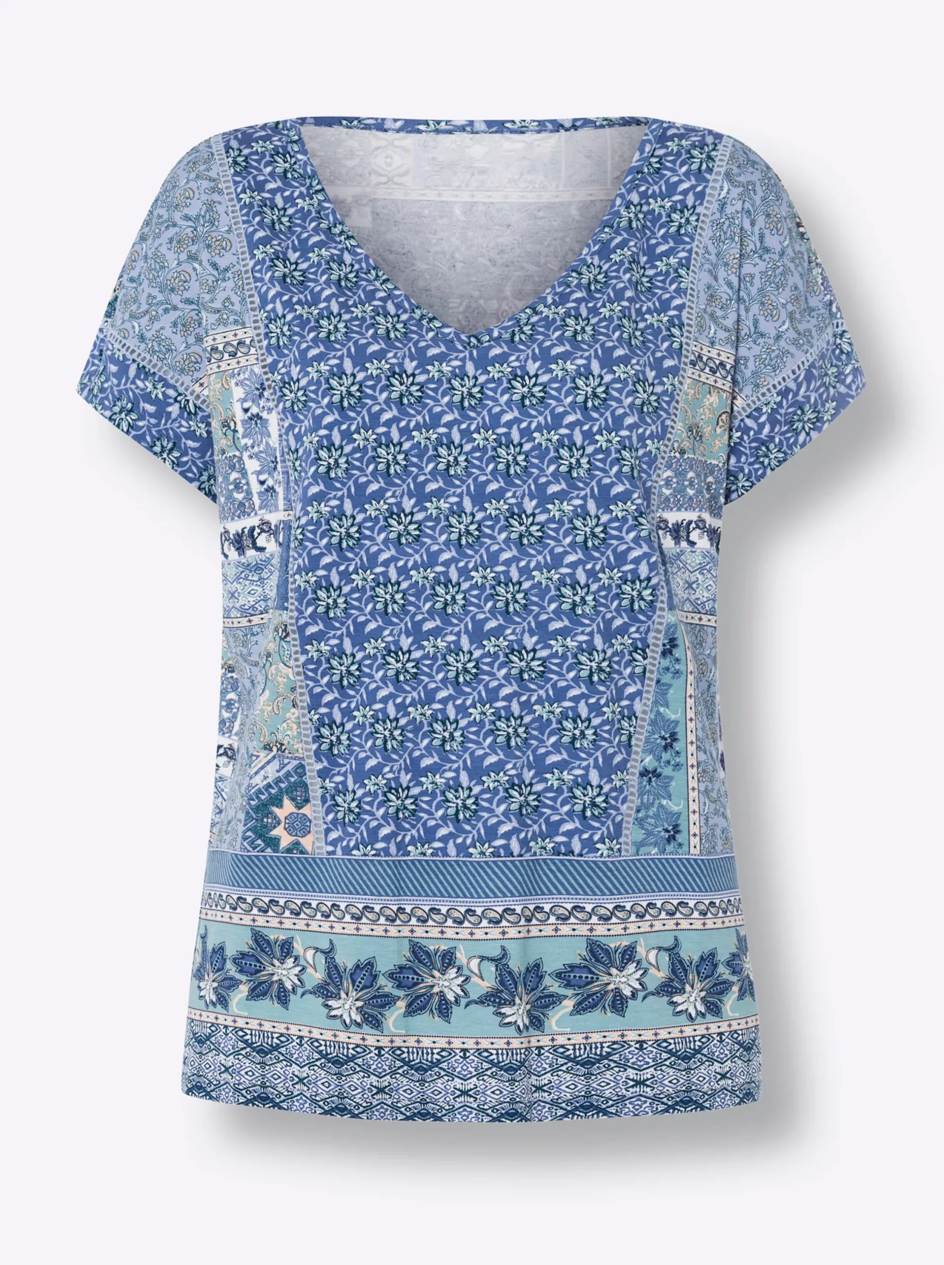 Shirts|heine Druck-Shirt jeansblau-bleu-bedruckt