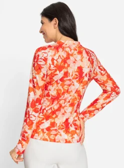 Shirts|heine Druck-Shirt orange-ecru-bedruckt