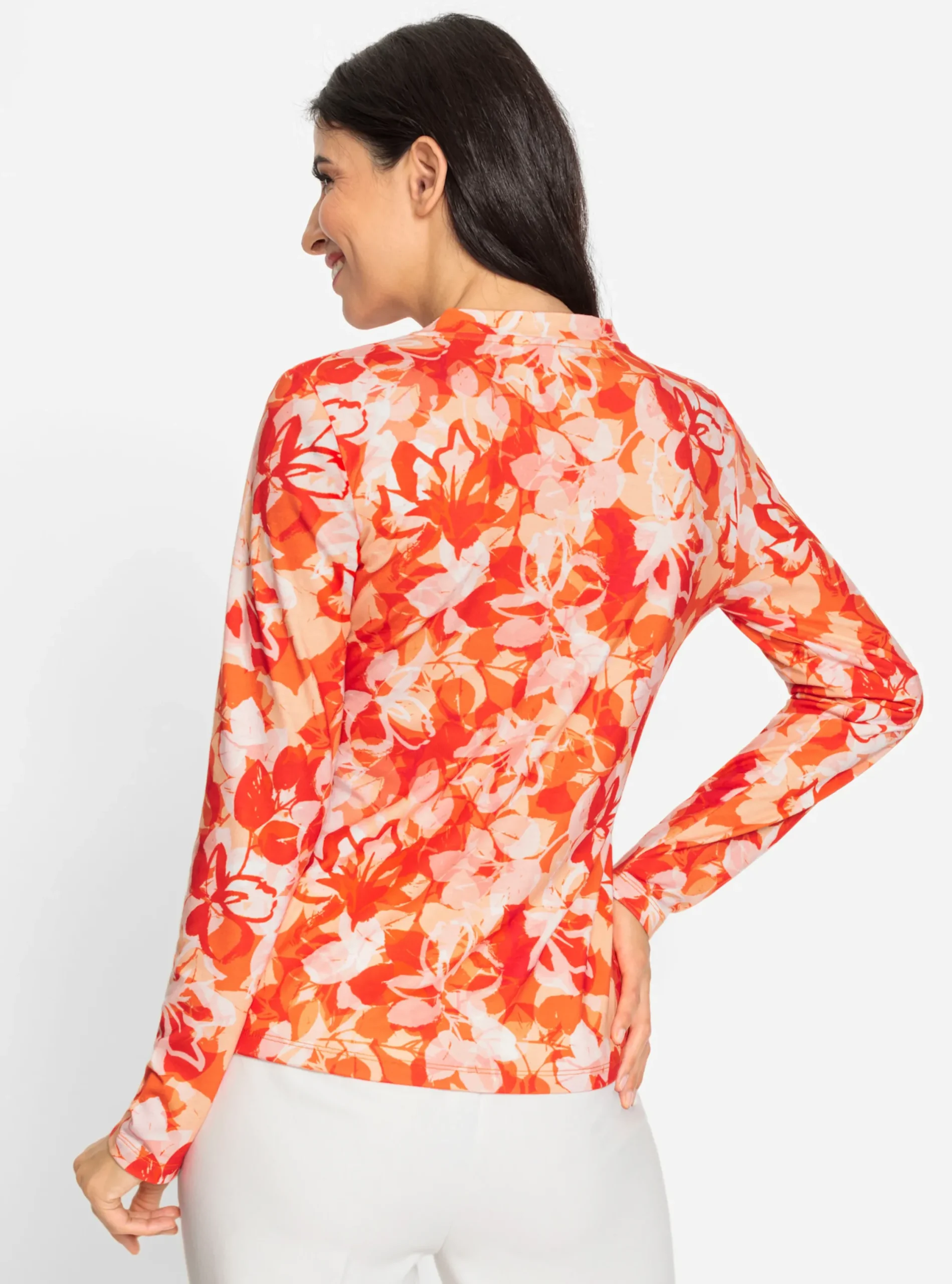 Shirts|heine Druck-Shirt orange-ecru-bedruckt