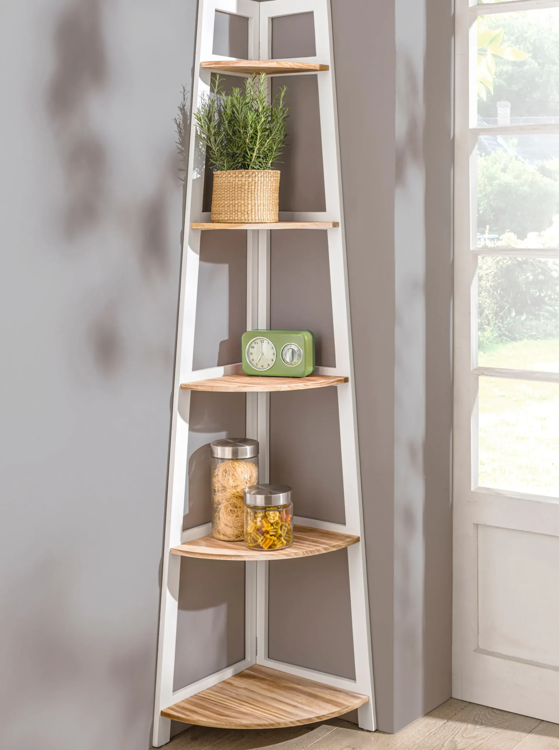 Regale|heine home Eckregal weiß-natur