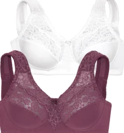 Bhs|petite fleur Entlastungs-BH burgund+weiß