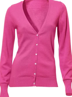 Strickjacken|heine Feinstrickjacke im Cardigan-Style pink