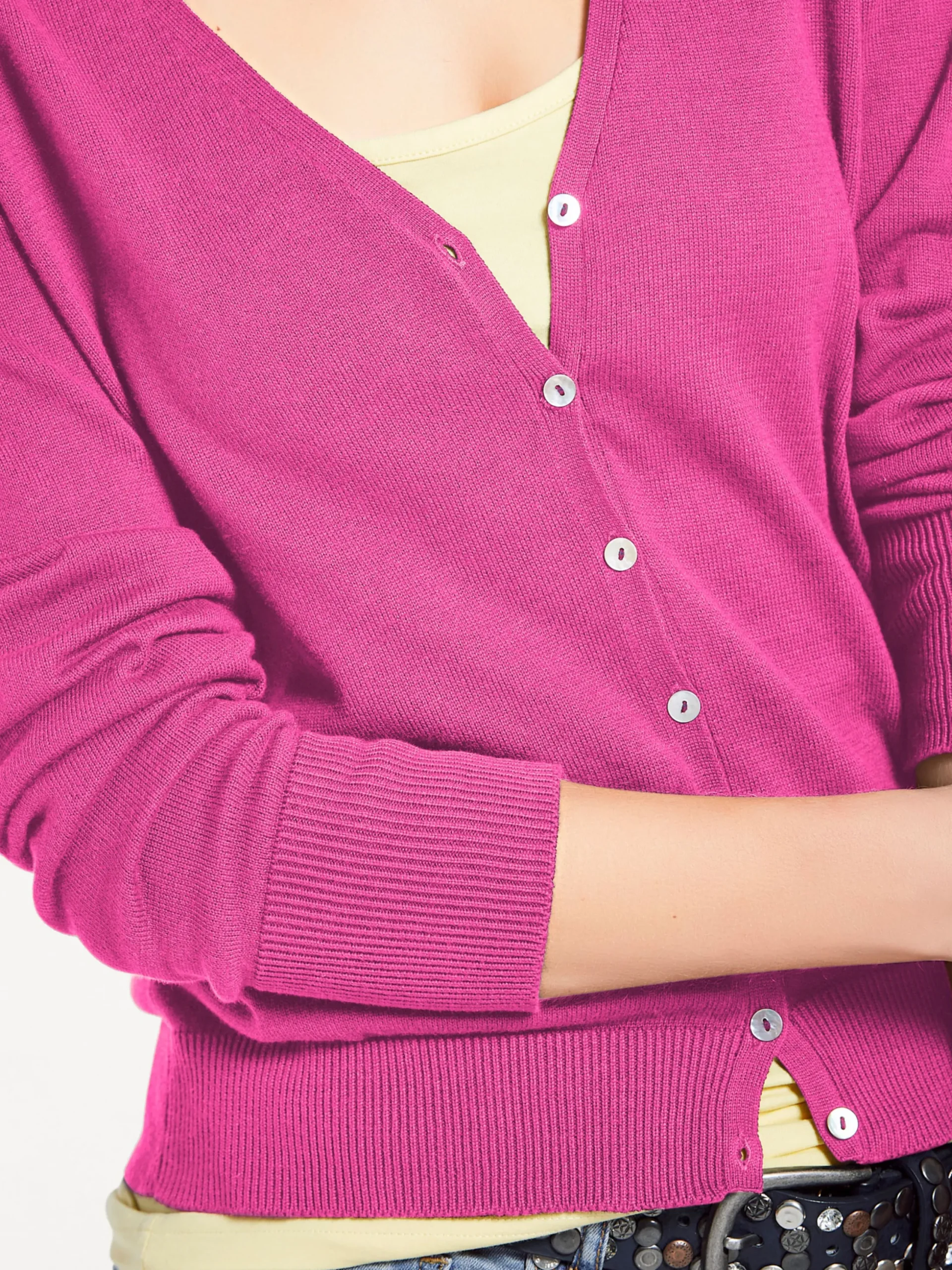 Strickjacken|heine Feinstrickjacke im Cardigan-Style pink