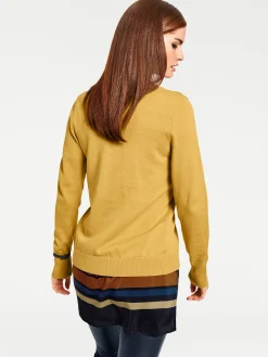Strandmode|heine Feinstrickjacke im Cardigan-Style senfgelb