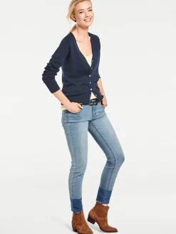 Strickjacken|heine Feinstrickjacke im Cardigan-Style marine