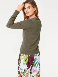 Strandmode|heine Feinstrickjacke im Cardigan-Style oliv