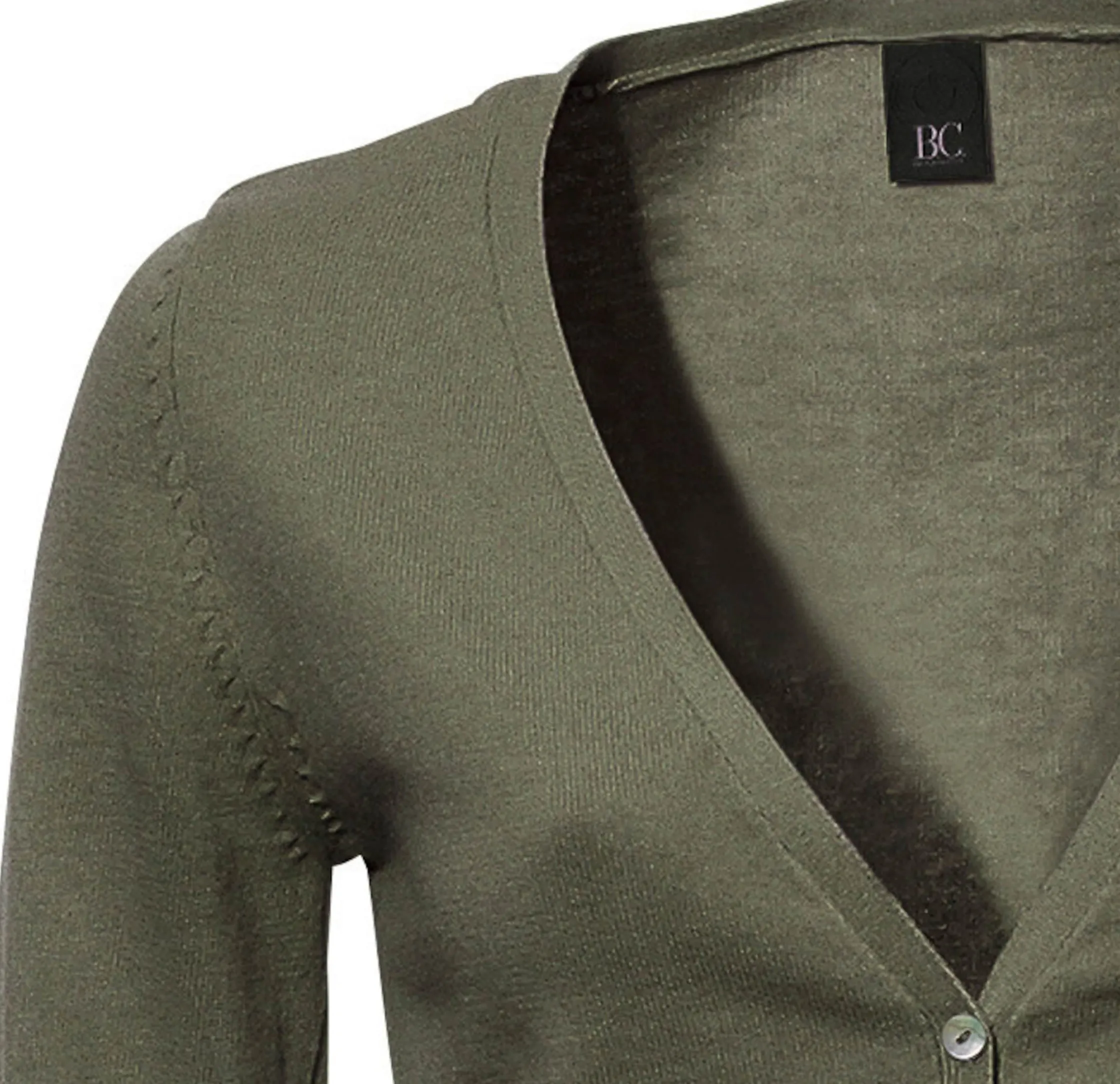 Strandmode|heine Feinstrickjacke im Cardigan-Style oliv