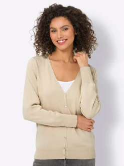 Strandmode|Strickjacken|heine Feinstrickjacke im Cardigan-Style sand