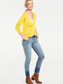 Strandmode|heine Feinstrickjacke im Cardigan-Style gelb