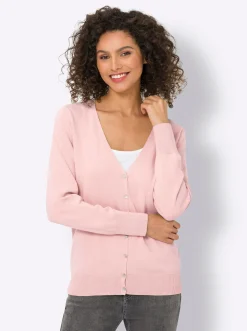 Strandmode|Strickjacken|heine Feinstrickjacke im Cardigan-Style hellrosé