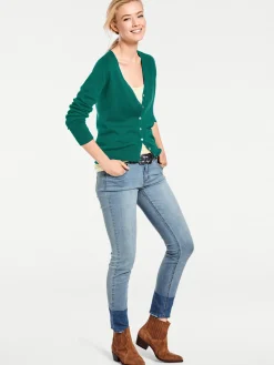 Strandmode|heine Feinstrickjacke im Cardigan-Style smaragd