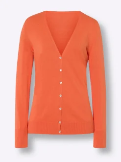 Strickjacken|heine Feinstrickjacke im Cardigan-Style orange