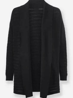 Strickjacken|heine Feinstrickjacke in offener Form schwarz