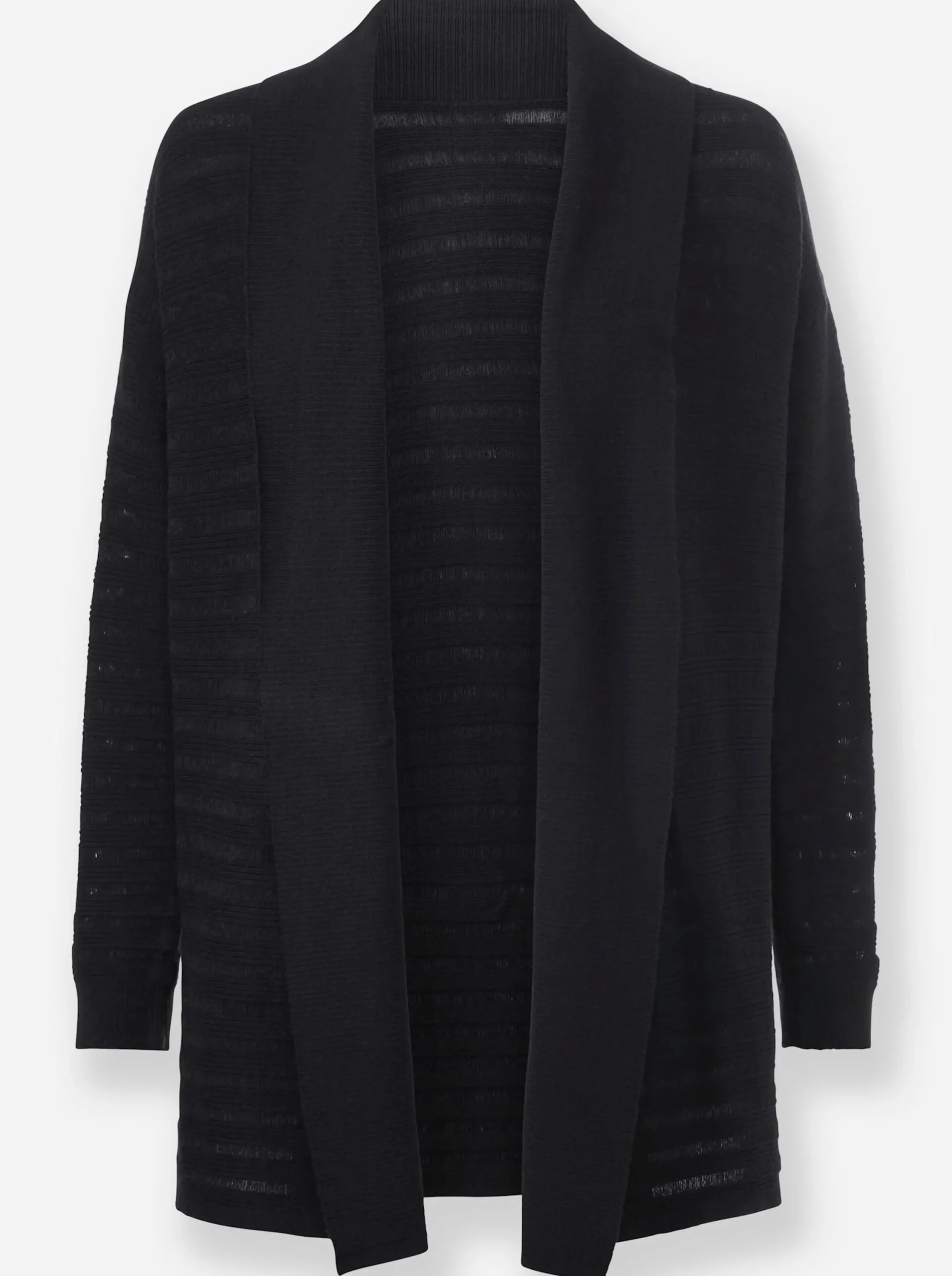 Strickjacken|heine Feinstrickjacke in offener Form schwarz