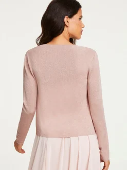 Strickjacken|heine Feinstrickjacke in verschlussloser Form puder