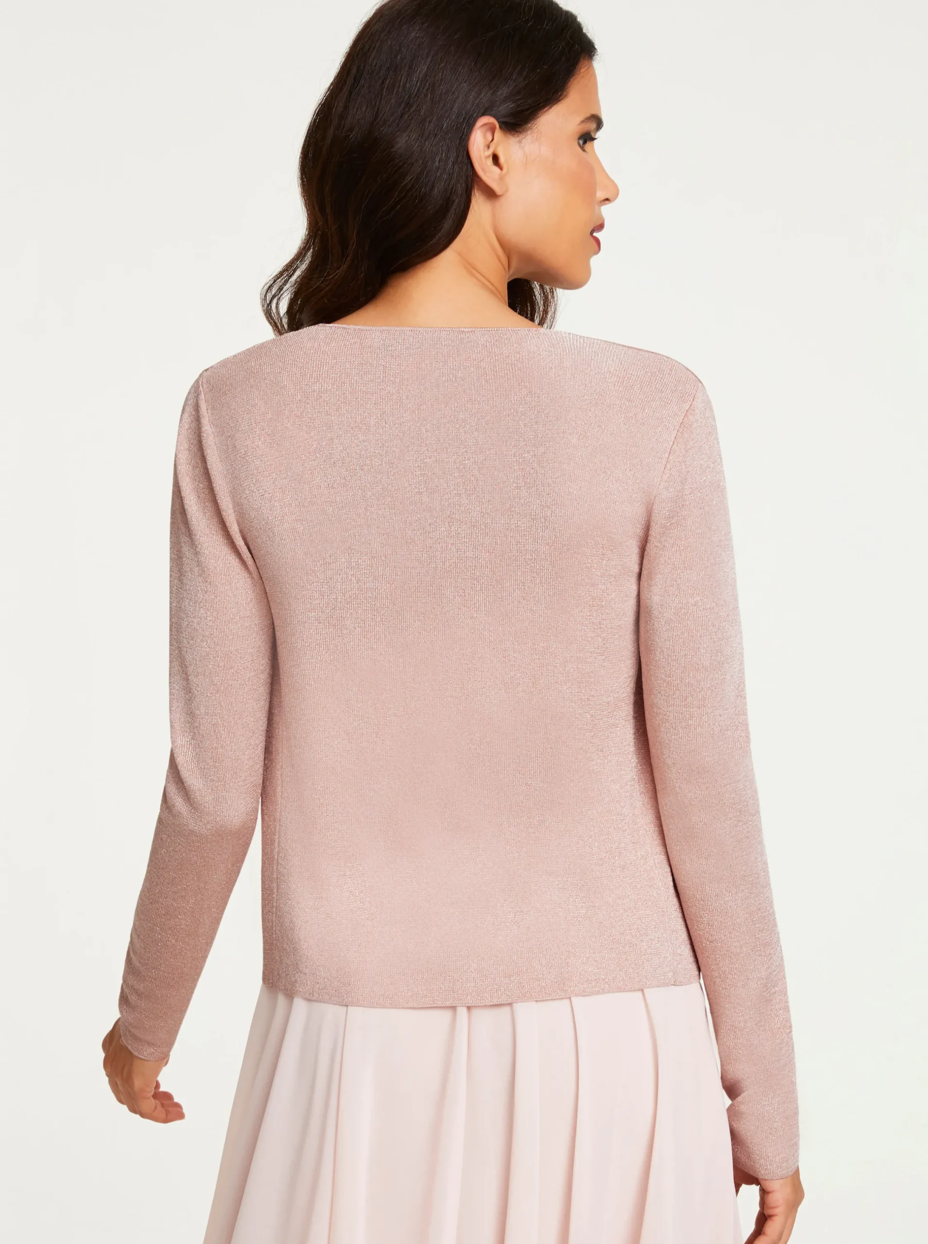 Strickjacken|heine Feinstrickjacke in verschlussloser Form puder