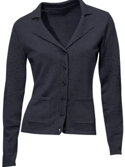 Basics|Strickjacken|heine Feinstrickjacke mit Reverskragen marine