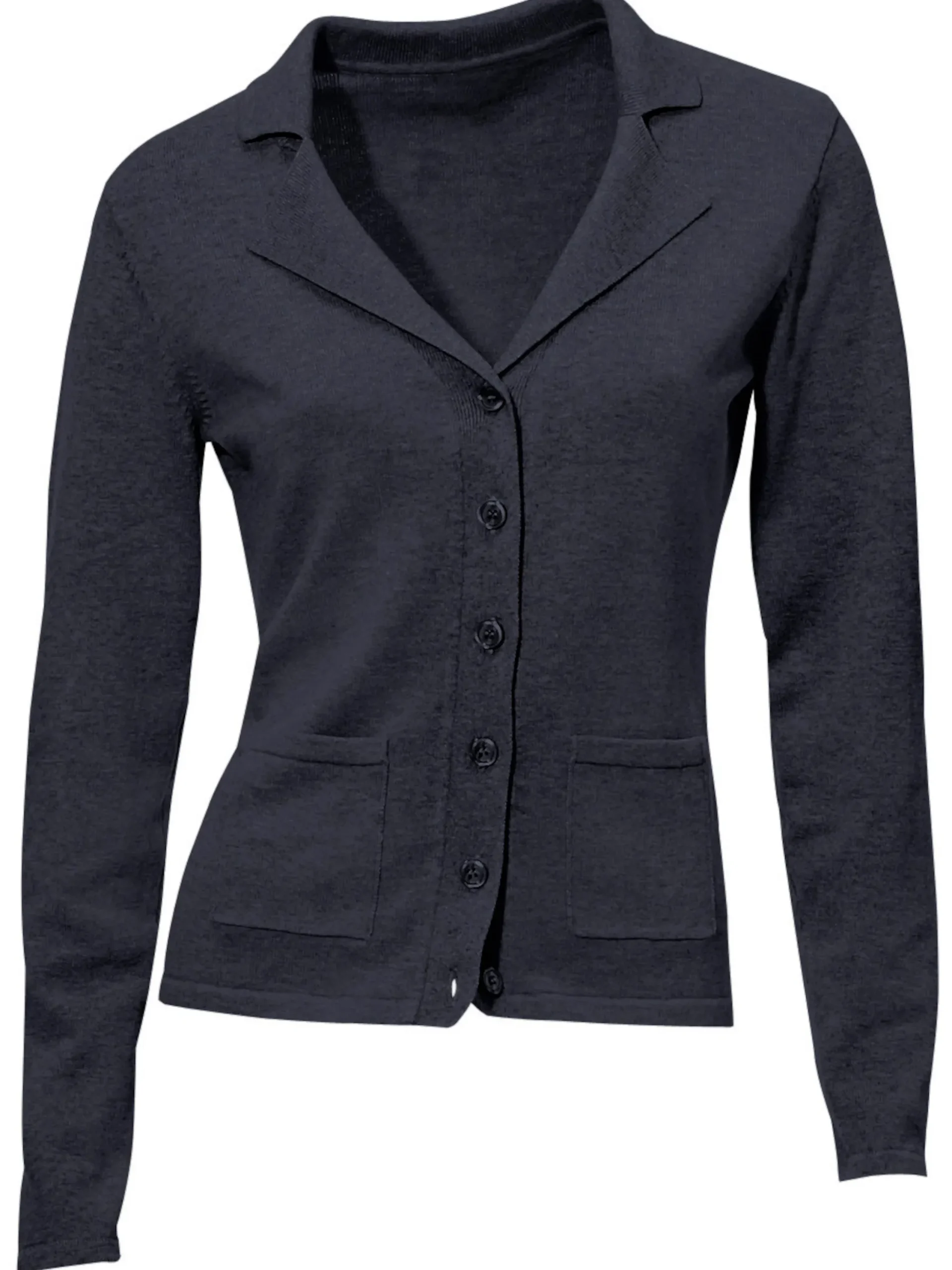 Basics|Strickjacken|heine Feinstrickjacke mit Reverskragen marine