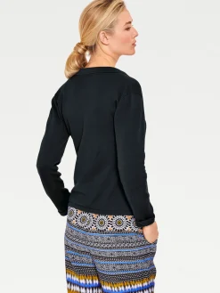 Basics|Strickjacken|heine Feinstrickjacke mit Reverskragen schwarz
