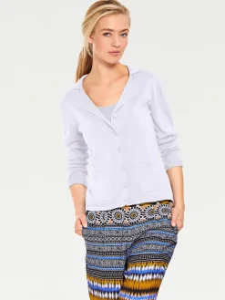Basics|Strickjacken|heine Feinstrickjacke mit Reverskragen weiß