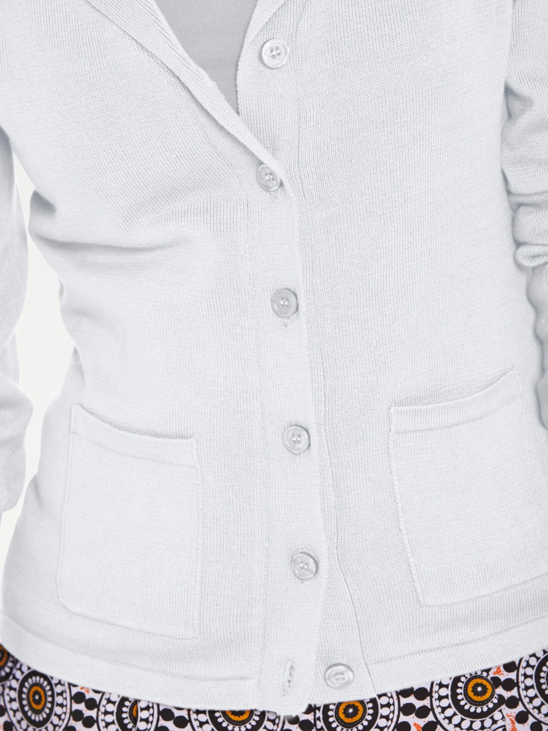 Basics|Strickjacken|heine Feinstrickjacke mit Reverskragen weiß