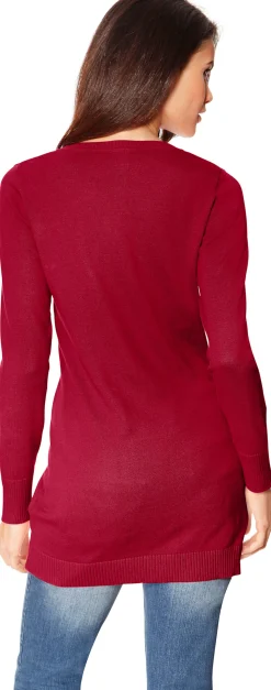Strickjacken|heine Feinstrickjacke mit Taschen rot