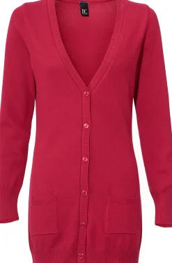 Strickjacken|heine Feinstrickjacke mit Taschen rot