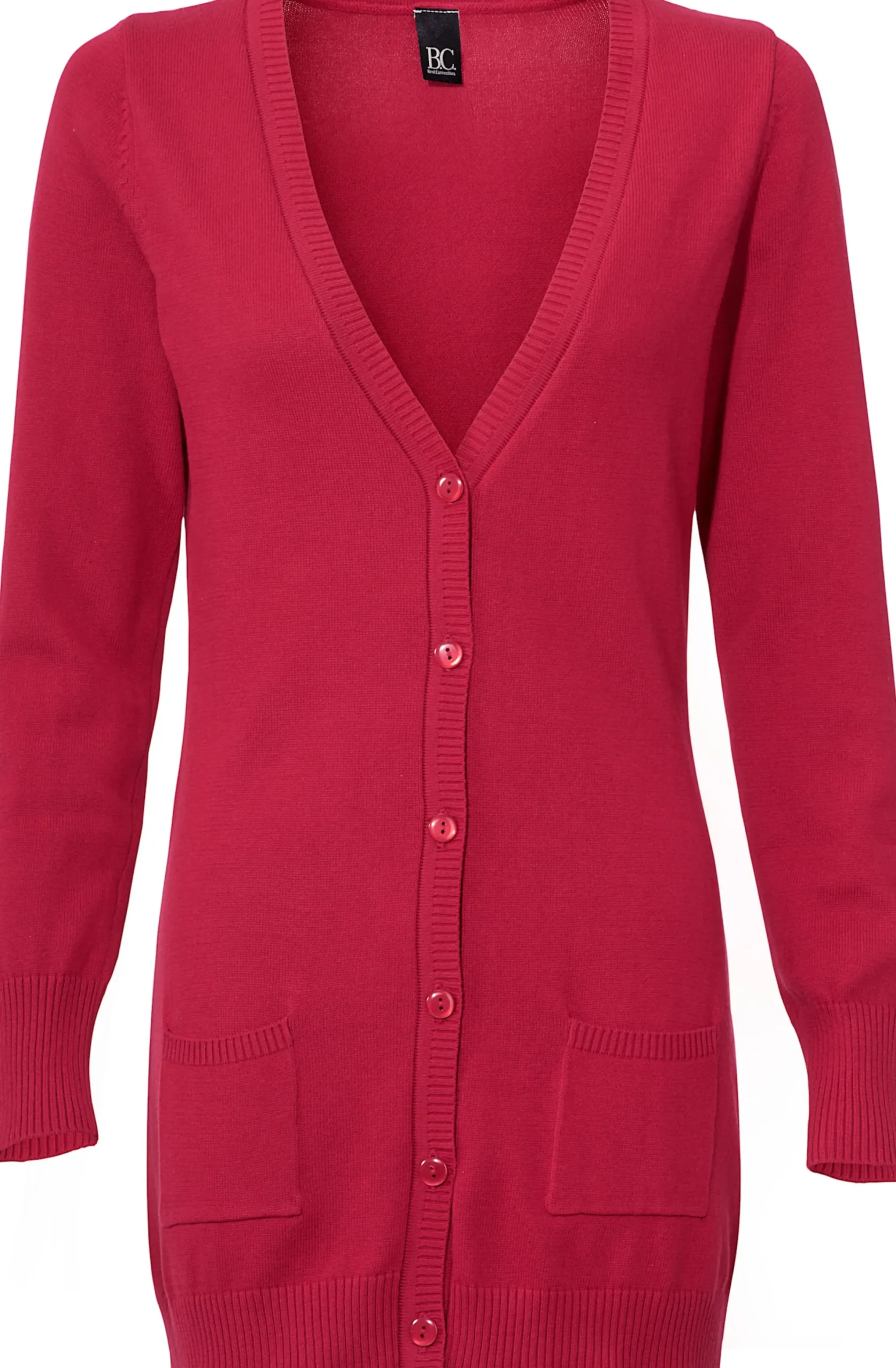 Strickjacken|heine Feinstrickjacke mit Taschen rot