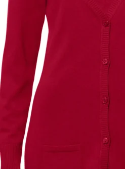 Strickjacken|heine Feinstrickjacke mit Taschen rot