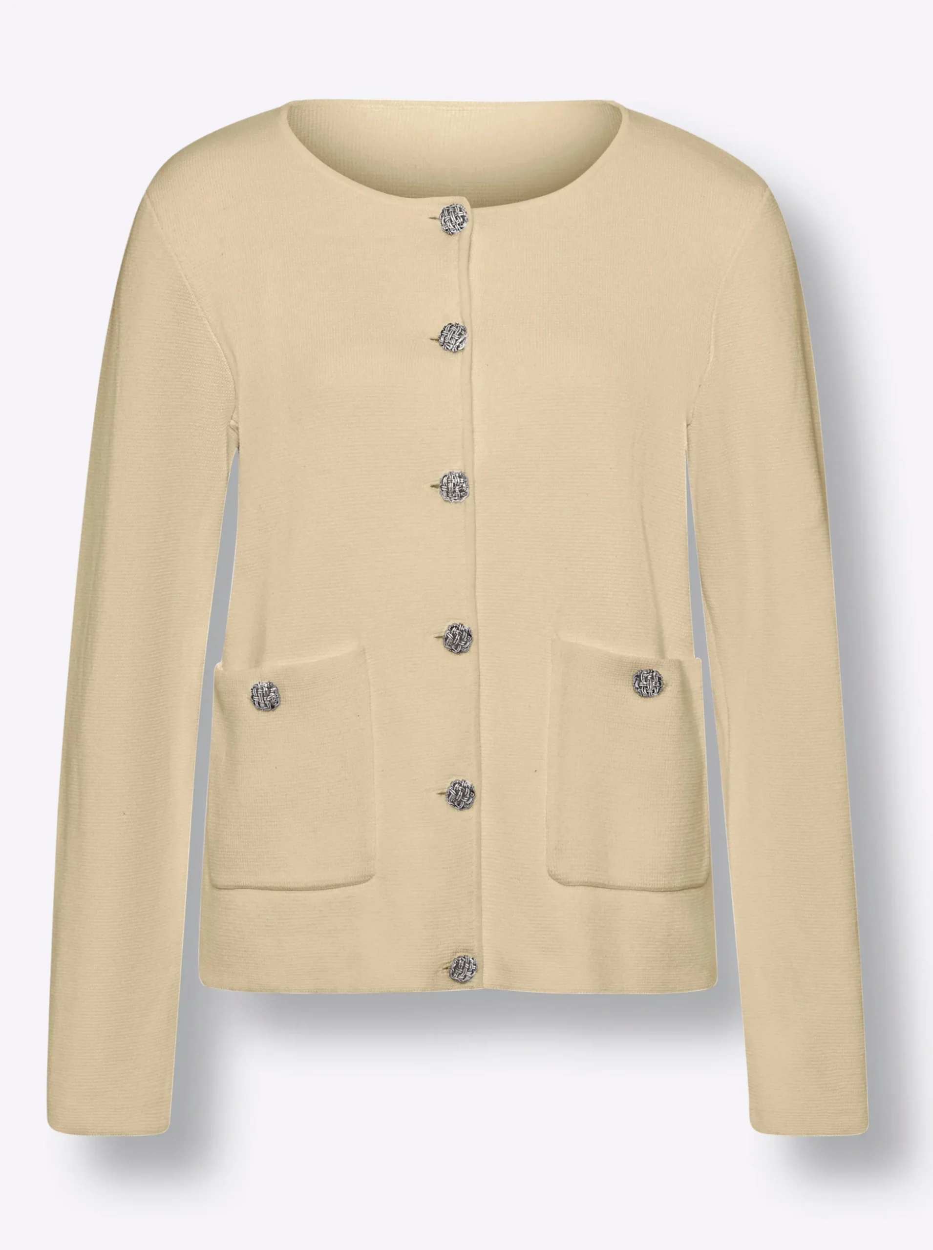 Strickjacken|heine Feinstrickjacke mit Taschen sand