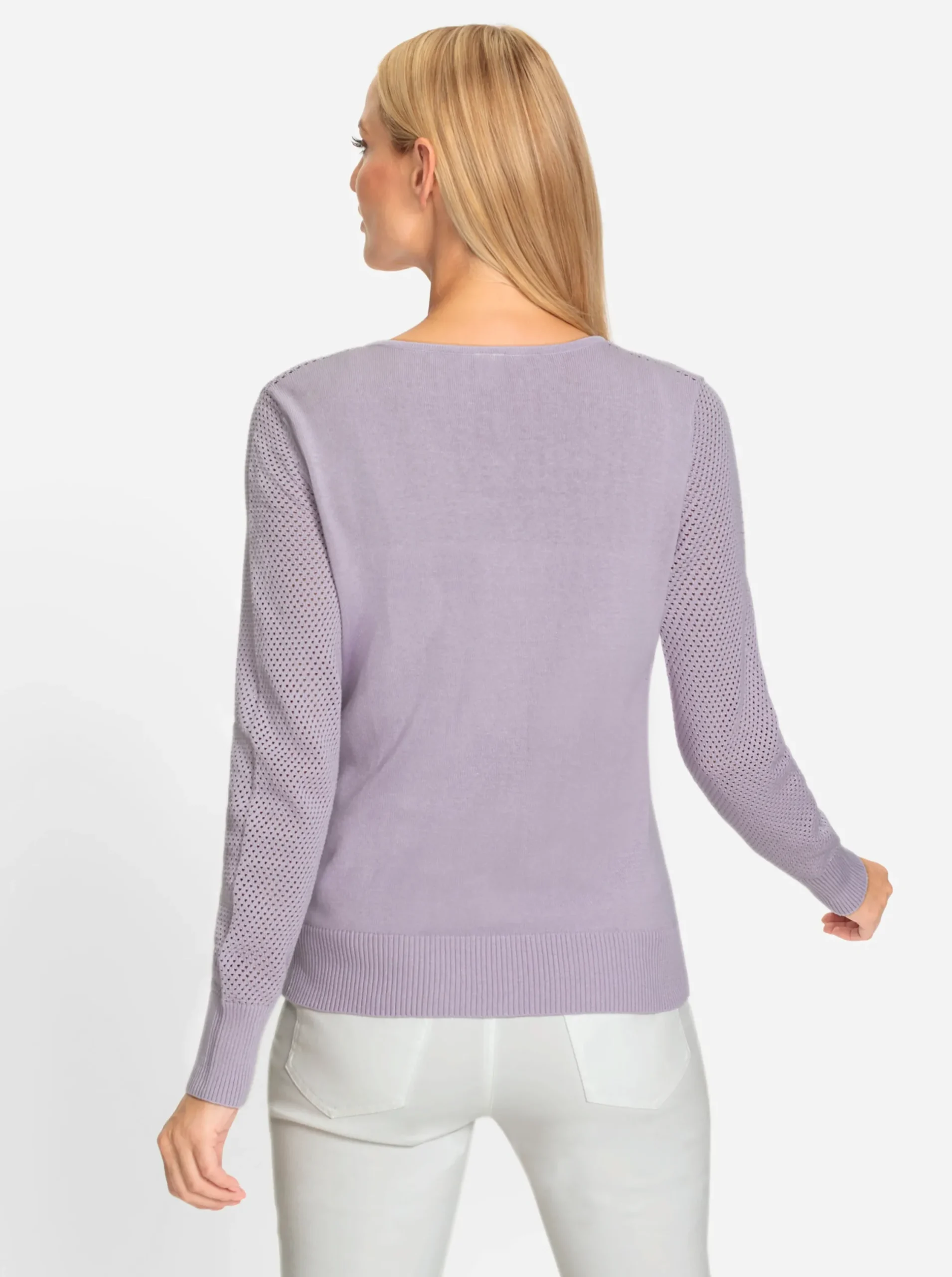 Strickjacken|heine Feinstrickjacke mit 2-Wege-Reißverschluss flieder