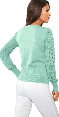 Strickjacken|heine Feinstrickjacke mit 2-Wege-Reißverschluss mint