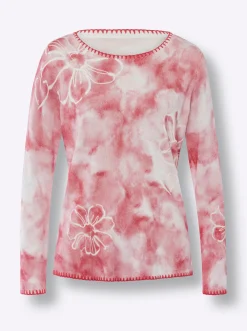 Pullover|heine Feinstrickpullover flamingo-hellrosé-bedruckt